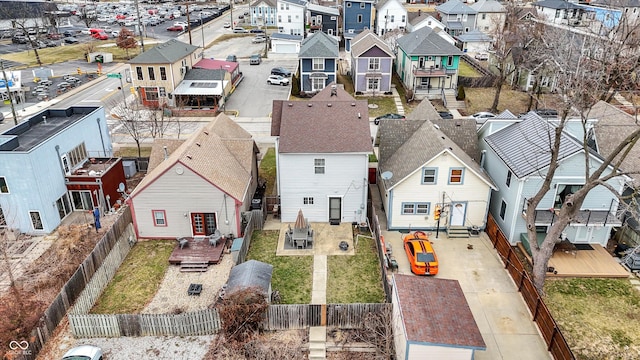 aerial view with a residential view