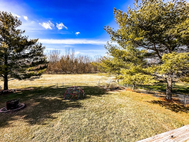 view of yard with fence