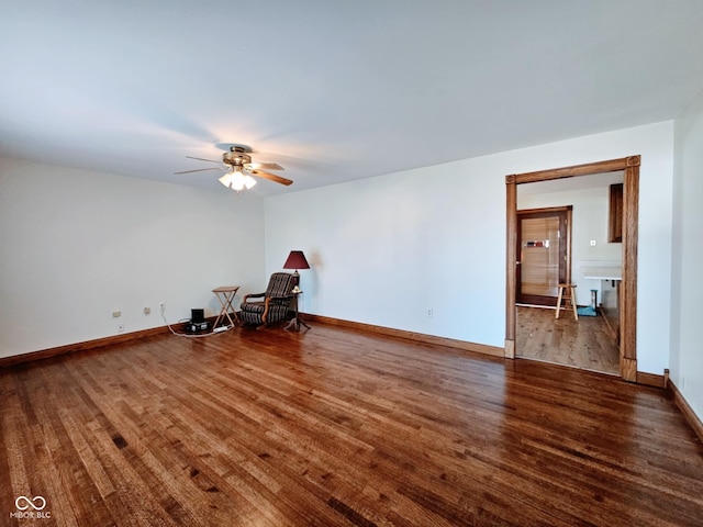 4109 E Epler Ave, Indianapolis, IN 46237 - unfurnished room with ceiling fan, baseboards, and wood finished floors