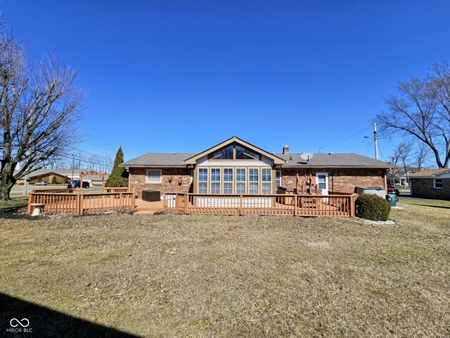 4109 E Epler Ave, Indianapolis, IN 46237 - rear view of property with brick siding and a deck