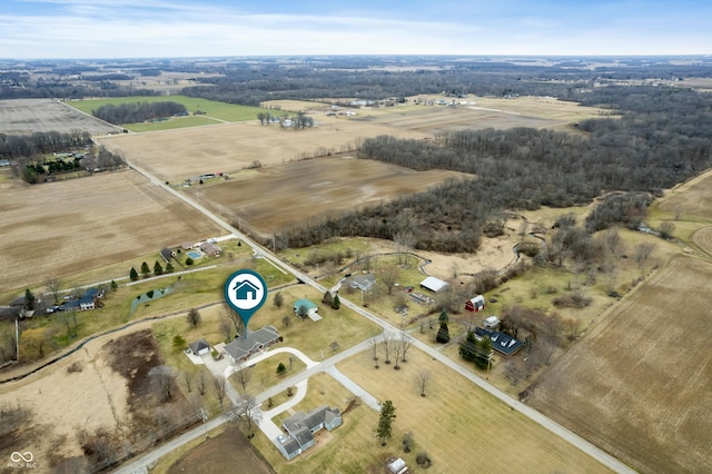 bird's eye view featuring a rural view