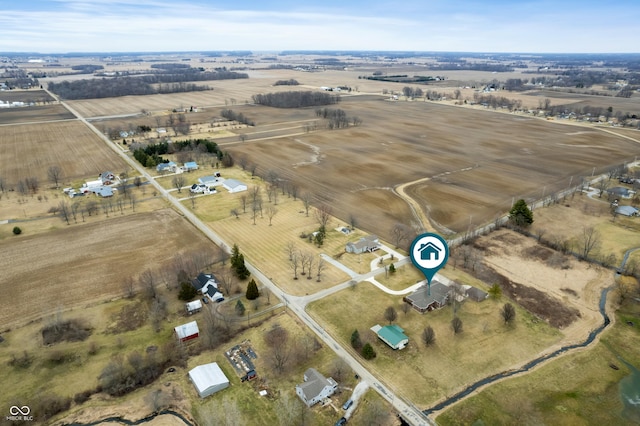 aerial view featuring a rural view