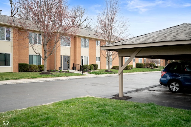 view of covered parking lot