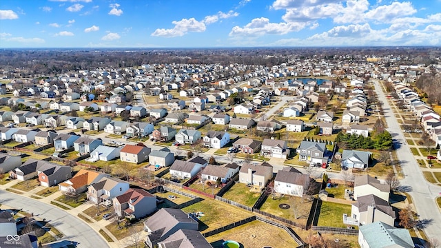 bird's eye view with a residential view