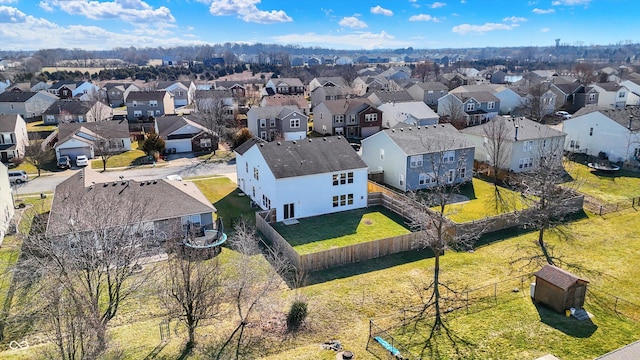 aerial view with a residential view