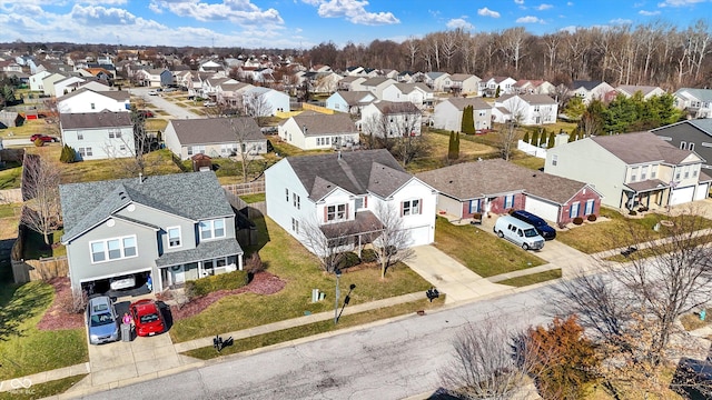 drone / aerial view with a residential view