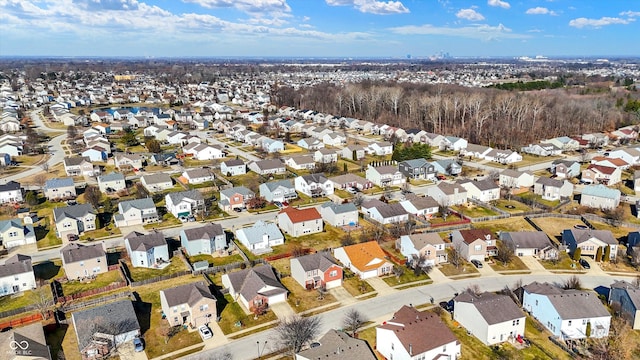 aerial view featuring a residential view