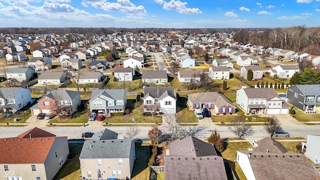 birds eye view of property with a residential view