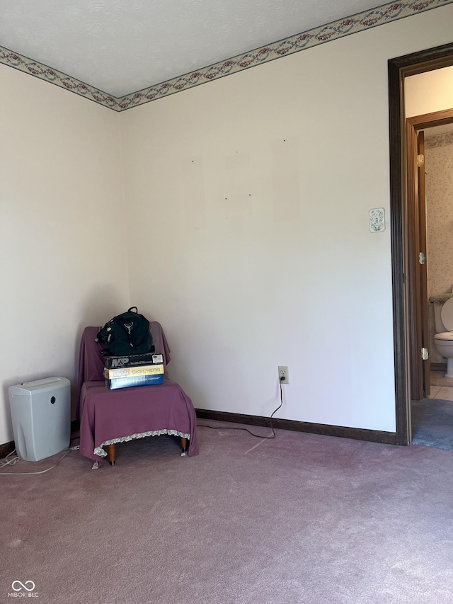 bedroom with baseboards and carpet floors