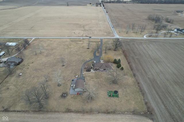 aerial view with a rural view