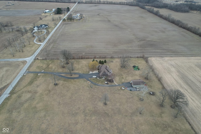 bird's eye view with a rural view