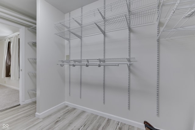 spacious closet featuring wood finished floors