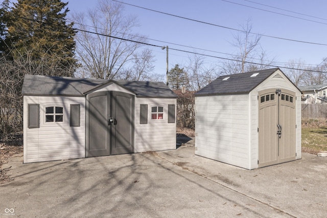 view of shed