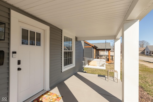 view of patio with a porch