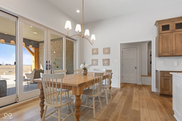 5189 Abbeygate Blvd, Bargersville, IN 46106 - dining room with recessed lighting, a notable chandelier, and light wood-style flooring