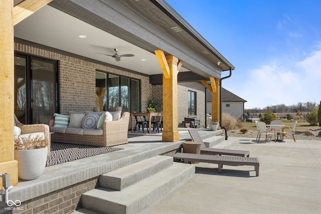 5189 Abbeygate Blvd, Bargersville, IN 46106 - view of patio / terrace featuring outdoor dining space and a ceiling fan