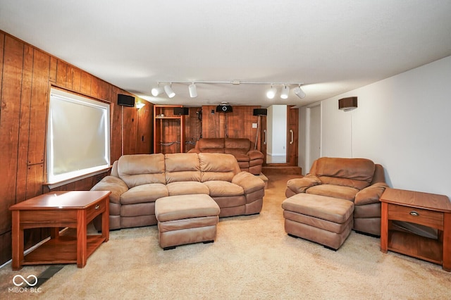 1310 Bowman Dr, Greenfield, IN 46140 - carpeted living area with wooden walls