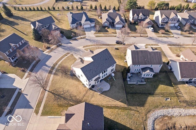 aerial view with a residential view