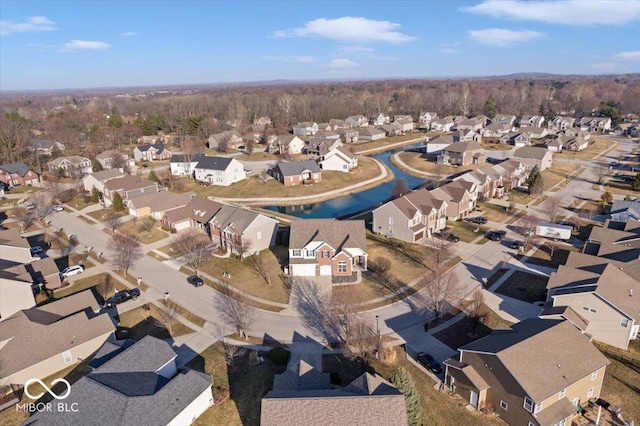 aerial view with a residential view