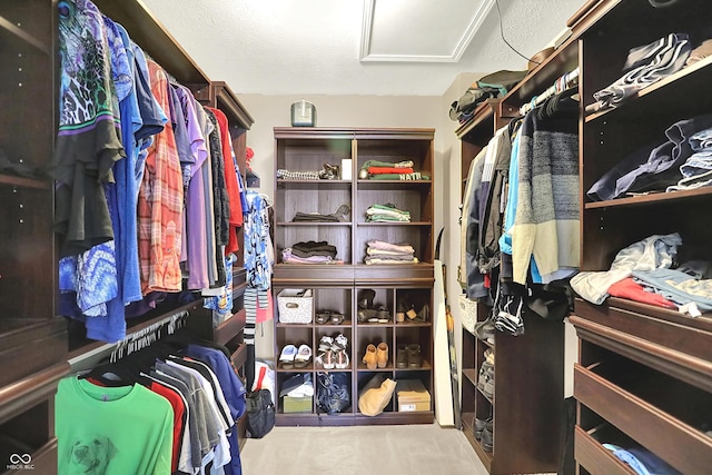 spacious closet with attic access