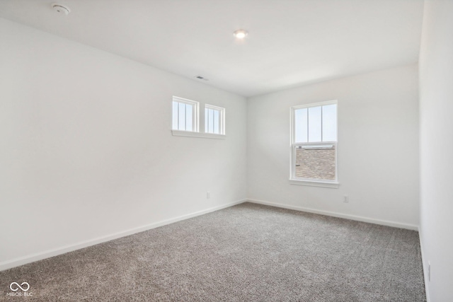 carpeted spare room featuring baseboards and a healthy amount of sunlight