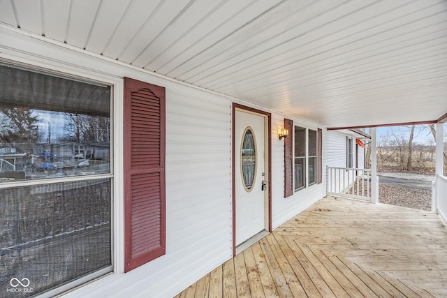 deck with covered porch