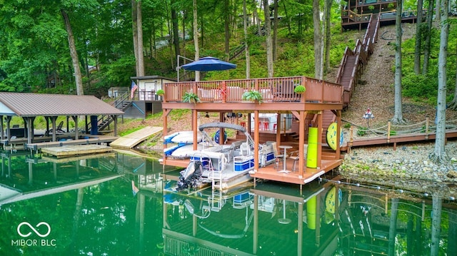 8205 Bass Dr, Nineveh, IN 46164 - dock featuring stairway and a deck