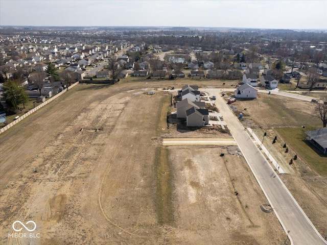 bird's eye view with a residential view