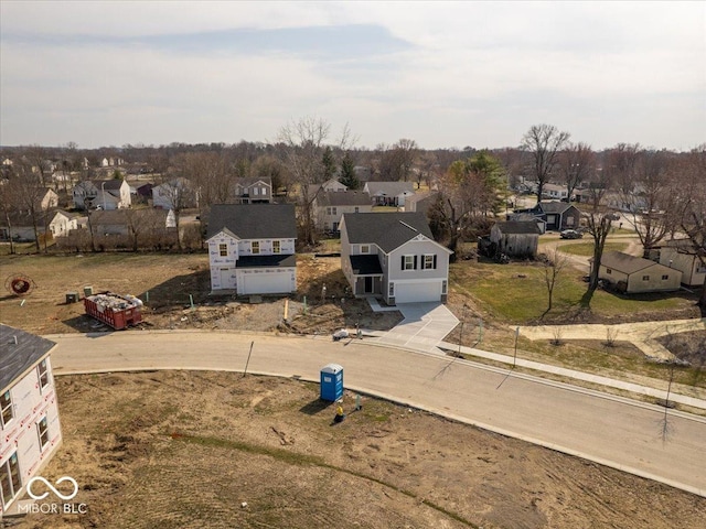 aerial view with a residential view