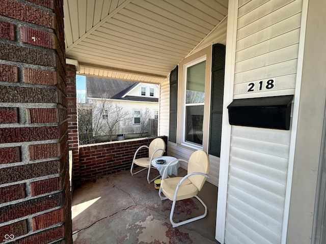 view of patio / terrace with a porch