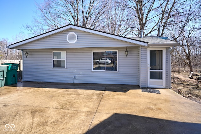 view of front of home with a patio