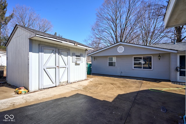 view of shed