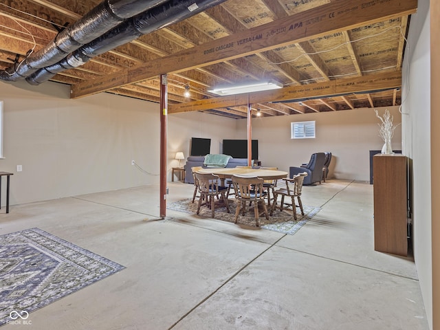 interior space featuring concrete floors