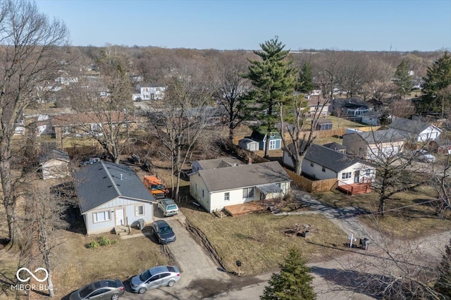 aerial view featuring a residential view