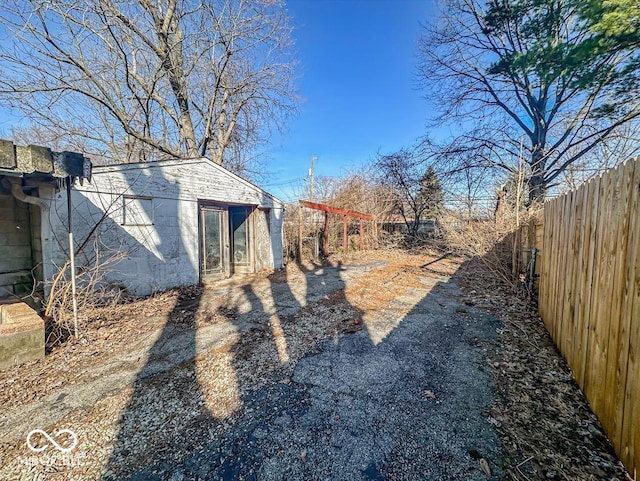 view of yard with fence