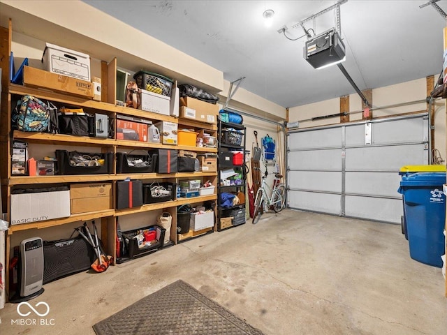 garage featuring a garage door opener