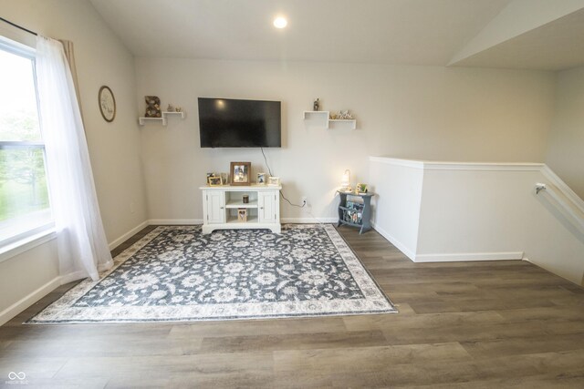 12145 Bubbling Brook Dr Unit 600, Fishers, IN 46038 - living area featuring wood finished floors and baseboards