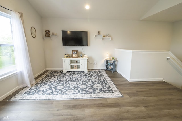 12145 Bubbling Brook Dr Unit 600, Fishers, IN 46038 - living area with wood finished floors and baseboards