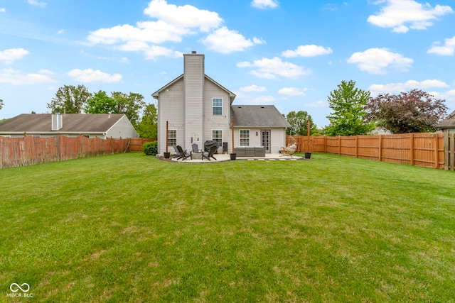 12612 Clearview Ln, Indianapolis, IN 46236 - back of house with a patio and a chimney