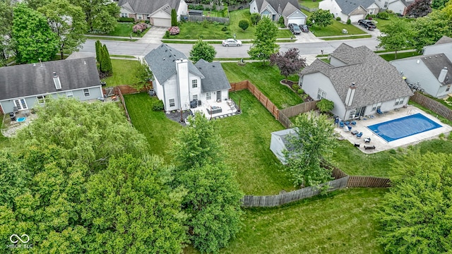 12612 Clearview Ln, Indianapolis, IN 46236 - aerial perspective of suburban area featuring a pool