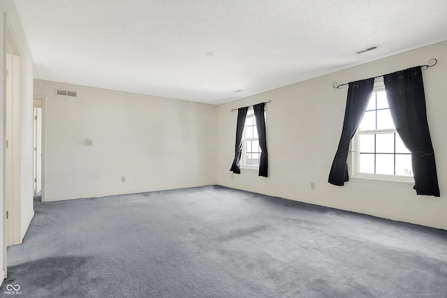 spare room with visible vents, carpet floors, and a healthy amount of sunlight