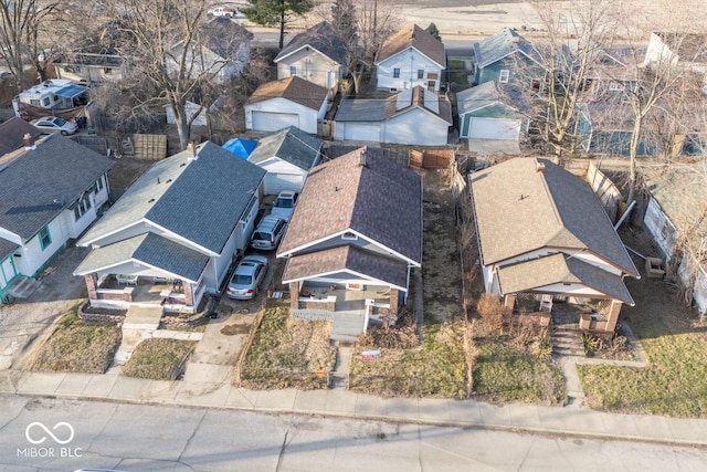 bird's eye view with a residential view