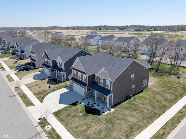 aerial view featuring a residential view