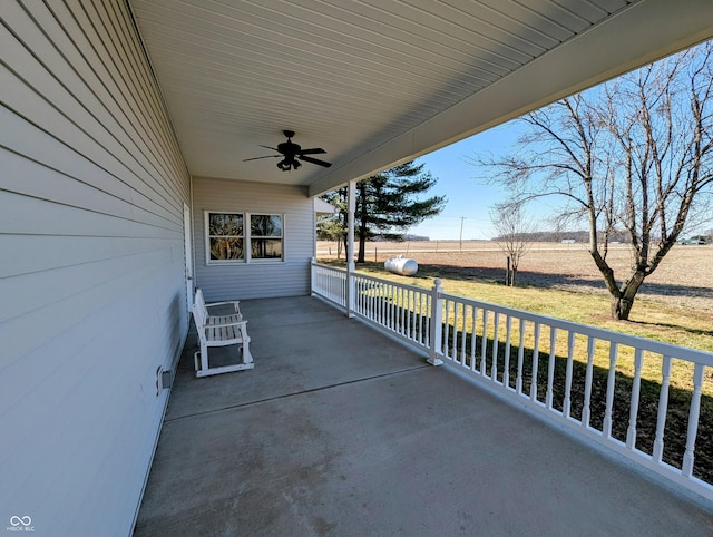 view of patio / terrace featuring ceiling fan