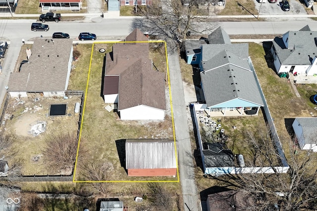 drone / aerial view with a residential view