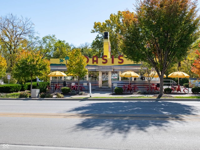 view of road featuring curbs