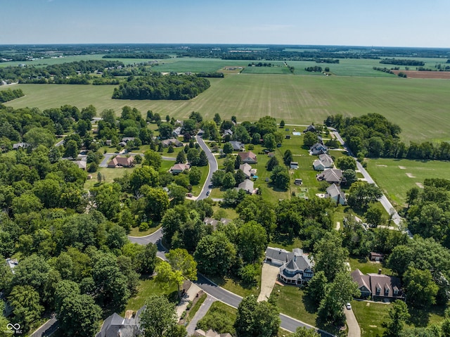 aerial view with a rural view