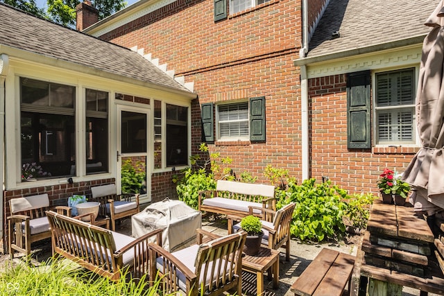 view of patio with an outdoor hangout area