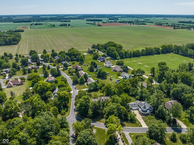 bird's eye view featuring a rural view