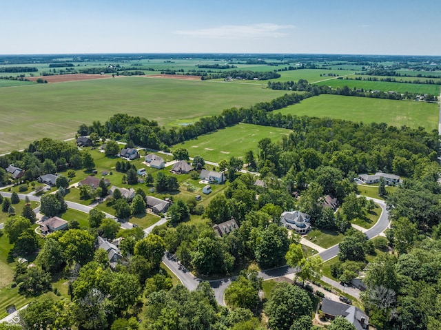 bird's eye view with a rural view